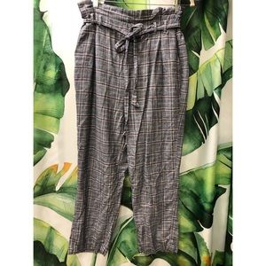 AMERICAN EAGLE High Waist Wide Leg Paper Bag Pants